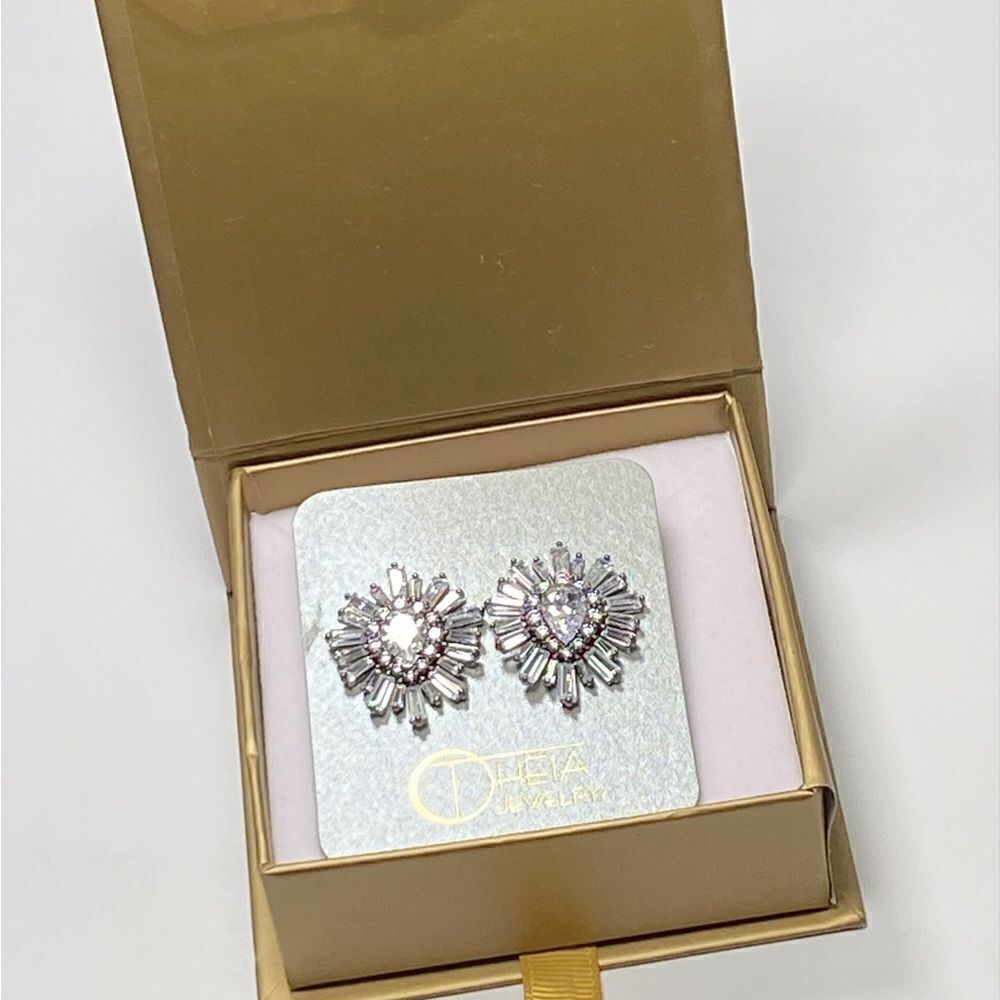 Theia Zirconia and Crystal embellished stud earrings